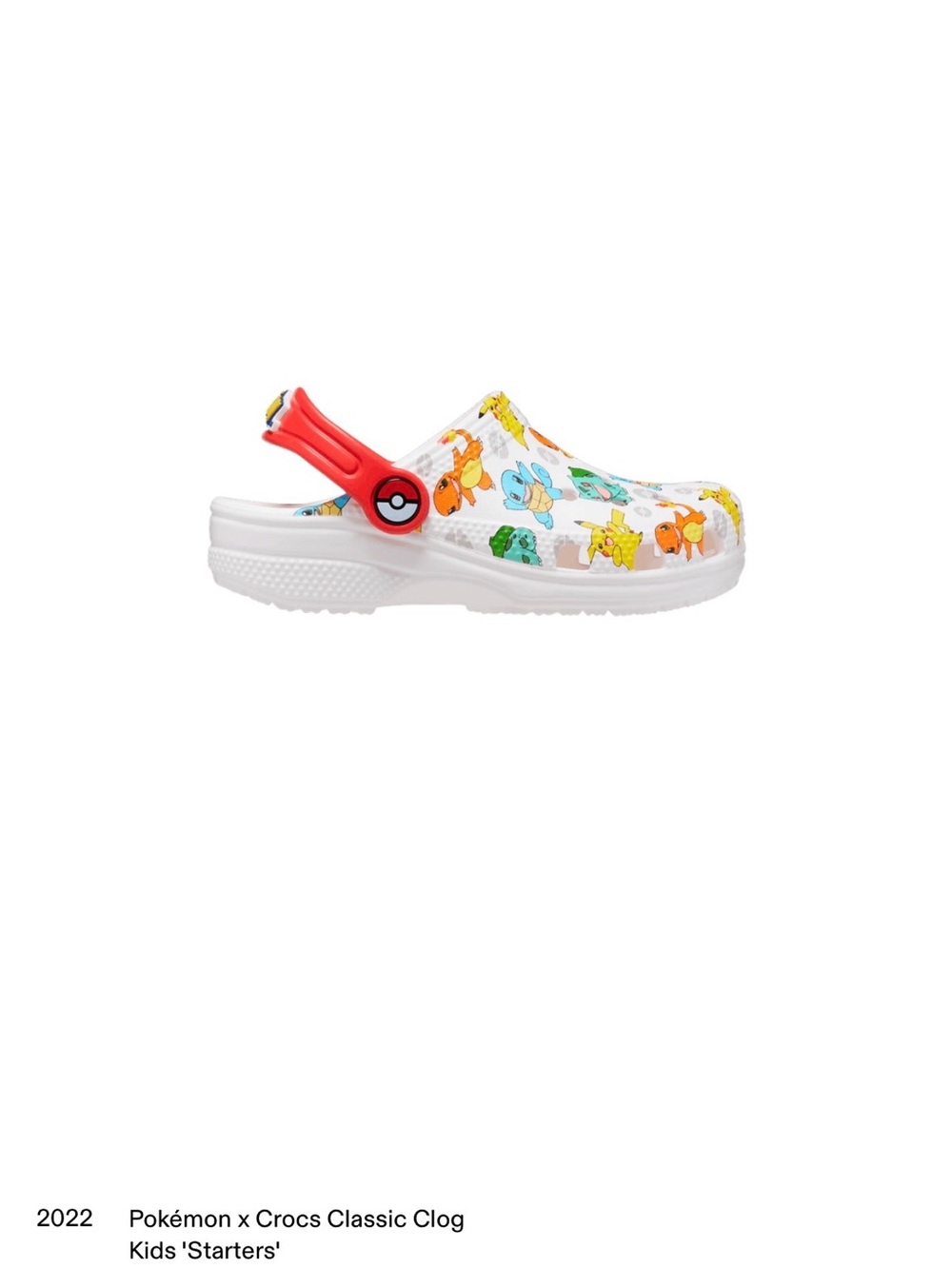 Crocs Kids Pokémon Classic Clog in White/Red